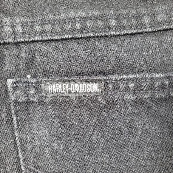 Harley Davidson Black 100% Cotton Bootcut Jeans size 4 Long - Picture 7 of 16